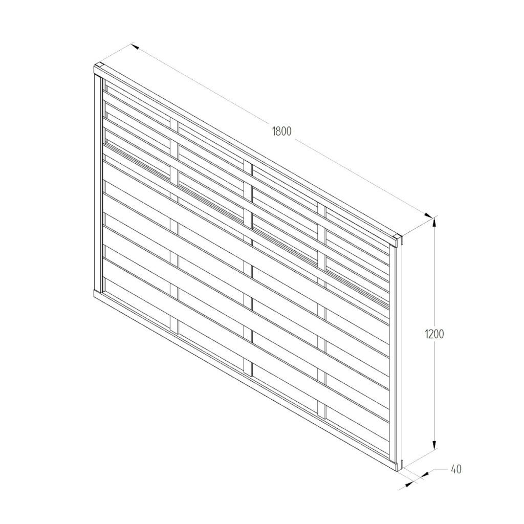 Forest Garden 1.8m x 1.2m Pressure Treated Decorative Kyoto Fence Panel – Pack of 4 5013053153451 2
